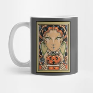 Halloween Queen With Pumpkin Friend Mug